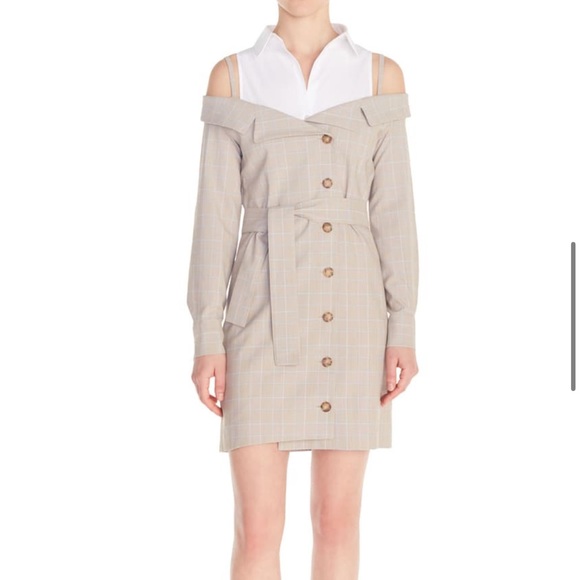 MAJE BEIGE REDWAN PLAID DRESS - Picture 2 of 7